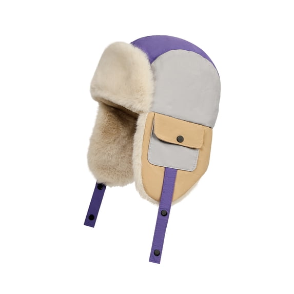 Zando Kids Winter Trapper Hat Waterproof Warm Ushanka Windproof Snow Hats with Ear Flaps for Boys Girls 6-13 Years Purple