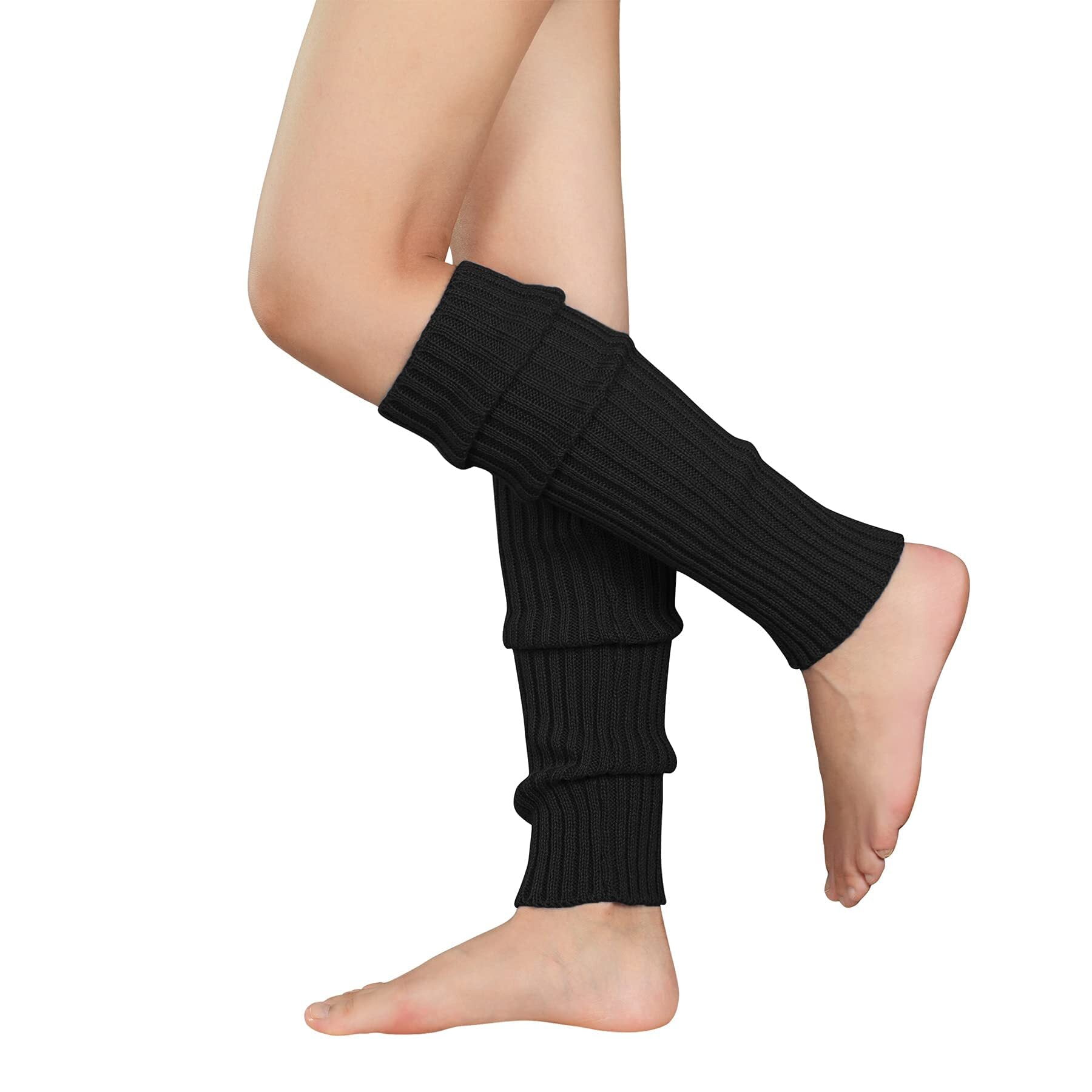 Zando Knee High Black Leg Warmers for Women Knit Leg Warmers Junior