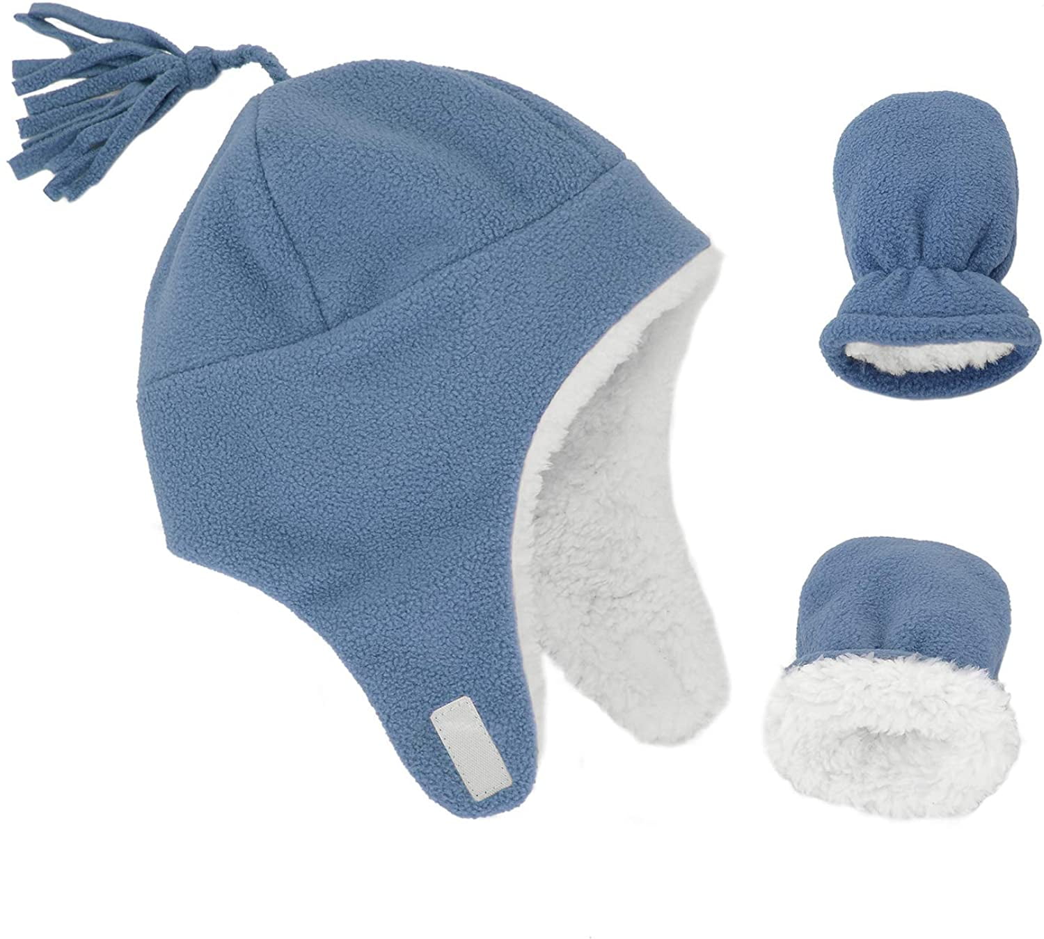 Zando Light Blue Toddler Boys Hats and Gloves Sets Warm Winter Polar