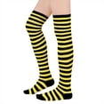 thumbnail image 1 of Zando Long Thigh High Socks for Women Yellow Striped Over Knee Socks Crazy Bee Costume Women Cosplay Accessories Black and Yellow, 1 of 6