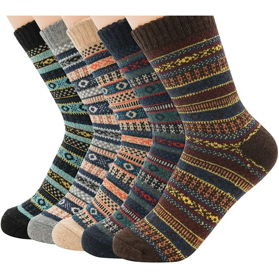 Zando Mens Athletic Socks Outdoor Sports Socks Warm Thick Socks Cozy Wool Socks Hiking Trekking Crew Socks