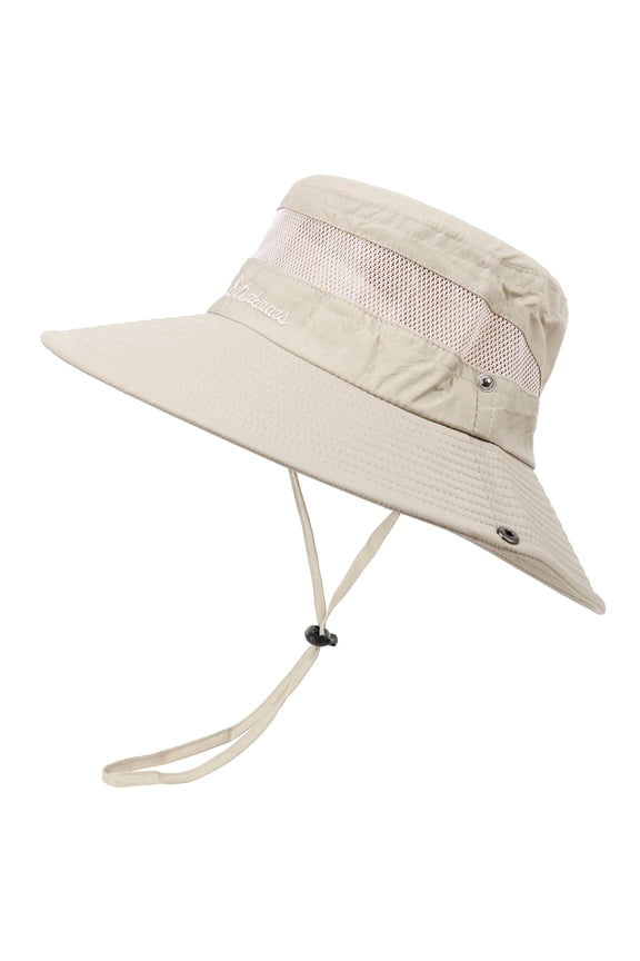 Sun Hat for Men Women Wide Brim Fishing Hats Packable Bucket Hat for Summer Climbing Outdoor Activies Beige
