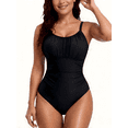 thumbnail image 1 of Zando One Piece Swimsuits for Women Tummy Control Bathing Suit Vintage Square Neck Women's Swimwear Black M, 1 of 7