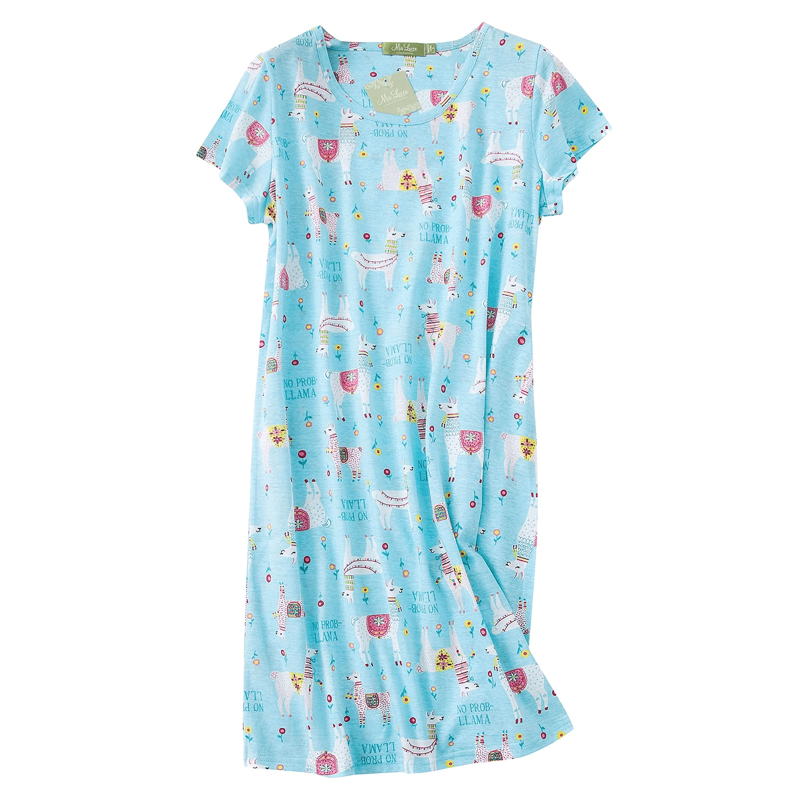 Zando Plus Size Nightgowns for Women Gowns for Women Sleepwear Pajama Dress Short Sleeve Nursing Nightshirts Light Blue Alpaca 2XL