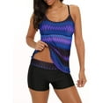 thumbnail image 1 of Zando Plus Size Tankini Swimsuits for Women High Waisted Swimsuits Plus Size Bathing Suit for Women Tummy Control Swim Suits Blue Purple Wave XXXL, 1 of 6
