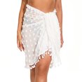 thumbnail image 1 of Zando Sarong Beach Wrap with Tassels Bathing Suit Wrap Cover Ups Skirts Swimsuit Coverup Swim Skirt Furball White, 1 of 4