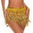 thumbnail image 1 of Zando Sequin Fringe Skirts for Women Tassel Wrap Belly Dance Skirt Sparkly Hip Scarf Glitter Rave Outfits Costume Festival Gold, 1 of 6