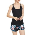 thumbnail image 1 of Zando Sleeveless Womens Loungewear Set Womens Pjs Tank Cross Back Fitness Fashion Racerback Lingerie Set Loose Fit Women Pajama Sets Black Medium, 1 of 5
