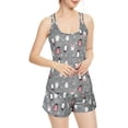 thumbnail image 1 of Zando Sleeveless Womens Loungewear Set Womens Pjs Tank Cross Back Fitness Fashion Racerback Lingerie Set Loose Fit Women Pajama Sets Gray X-Large, 1 of 5