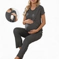 thumbnail image 1 of Zando Womens Bamboo Maternity Nursing Pajamas Set Layer Soft Postpartum Lounge Set for Woman Tulip Hem Breastfeeding Woman PJ 2 Piece set, 1 of 7