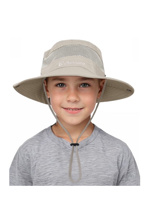 Sun Hats for Kids Breathable UPF 50+ Bucket Hat for Boys Grils Adjustable Summer Beach Fishing Safari Hat