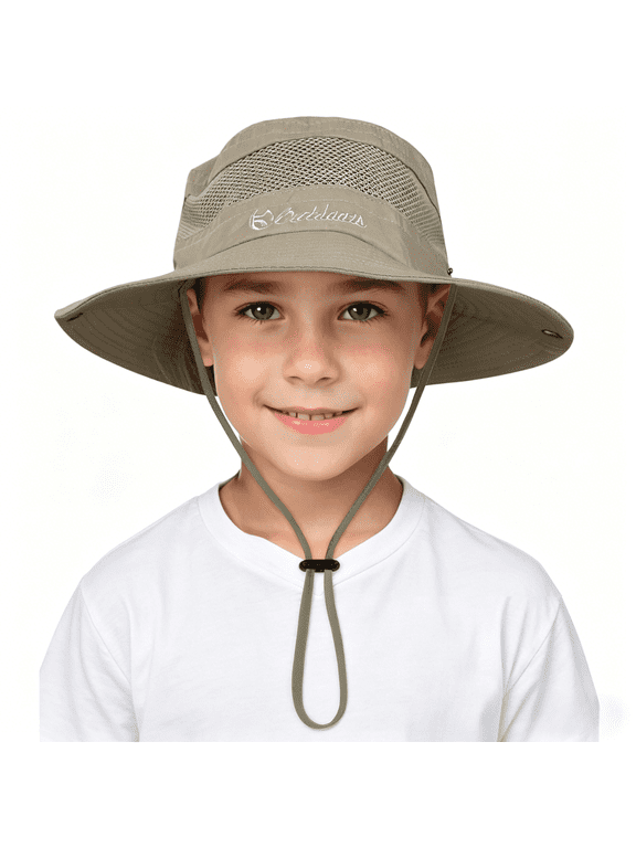 Sun Hats for Kids Breathable UPF 50+ Bucket Hat for Boys Grils Adjustable Summer Beach Fishing Safari Hat