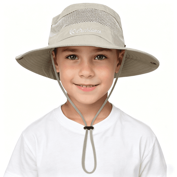 Zando Sun Hats for Kids Breathable UPF 50+ Bucket Hat for Boys Grils Adjustable Summer Beach Fishing Safari Hat