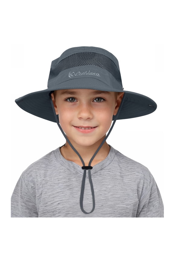 Sun Hats for Kids Breathable UPF 50+ Bucket Hat for Boys Grils Adjustable Summer Beach Fishing Safari Hat