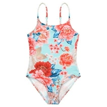 Zando Toddler Bathing Suit Girl Halter Baby Girls Swimsuit Quick Dry One Piece Swimsuits for Girls UPF 50+ A Spring Peony Floral 2-3T