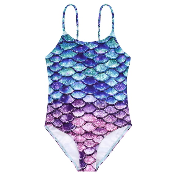 Zando Toddler Bathing Suit Girl Quick Dry Baby Girls Swimsuit Mermaid One Piece Swimsuits for Girls UPF 50  A Colorful Mermaids 4-5T