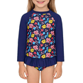 thumbnail image 1 of Zando Baby Girls Swimsuits 2 Piece Long Sleeve Rash Guard Set with Ruffle Cute Bathing Suits for Toddler UPF 50+ Sun Protection Quick Dry 3-8 Years, 1 of 7
