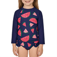 thumbnail image 1 of Zando Baby Girls Swimsuits 2 Piece Long Sleeve Rash Guard Set with Ruffle Cute Bathing Suits for Toddler UPF 50+ Sun Protection Quick Dry 3-8 Years, 1 of 7