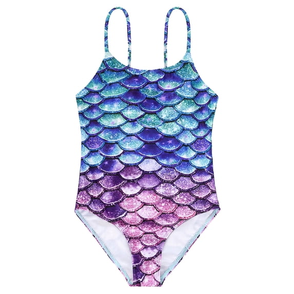 Zando Toddler Girls Swimsuit Mermaid Toddler Bathing Suit for Little Girl Quick Dry Girls' Swimwear UPF 50+ A Colorful Mermaids 6-7 Years