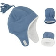 thumbnail image 1 of Zando Toddler Winter Hats and Gloves Sets for Boys Blue Polar Fleece Earflap Beanie Hat Light Blue 1-2T, 1 of 6