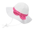thumbnail image 1 of Zando UPF 50+ Baby Girl Sun Hat Wide Brim Cotton Breathable Infant Toddler Hats Cute Bowknot Sun Hat for Kids White Pink Bow 12-24 Months, 1 of 6