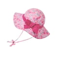 thumbnail image 1 of Zando UPF 50+ UV Sun Protection Bowknot Wide Brim Baby Sun Hat Adjustable Chin Strap Outdoor Girls Toddlers Cap Pink Flower L, 1 of 7