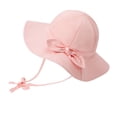 thumbnail image 1 of Zando UPF 50+ UV Sun Protection Bowknot Wide Brim Baby Sun Hat Adjustable Chin Strap Outdoor Girls Toddlers Cap Pink L, 1 of 6