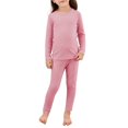 thumbnail image 1 of Zando Ultra Soft Thermal Underwear for Girls Long Underwear Kids Long Johns Thermal Set Girls Base Layer Top & Bottom Extreme Cold Pink 100, 1 of 6