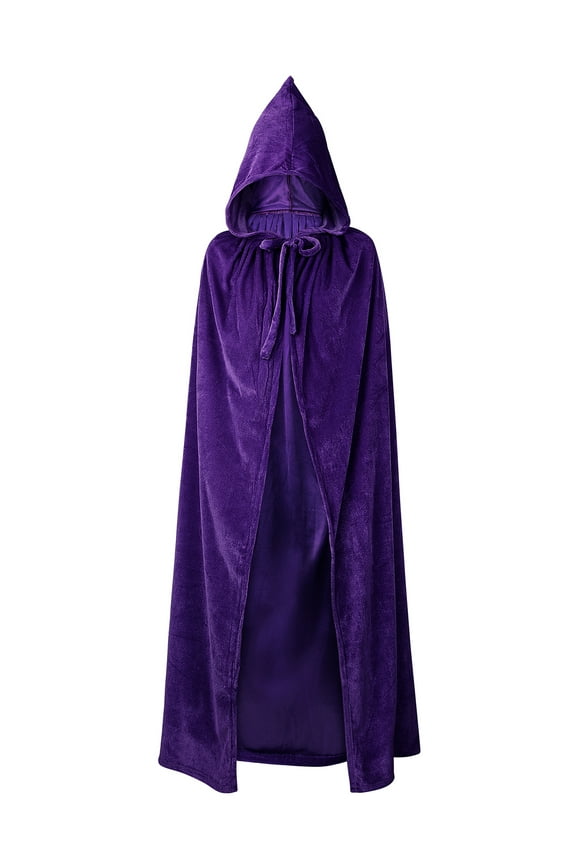 Unisex Purple Cape Women Halloween Cloak with Hood Purple Hooded Cape Renaissance Cloak M