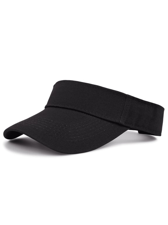 Unisex Sun Visor Hat Sports Adjustable Sweat‑Wicking Quick Dry Sun Cap Lightweight Visors for Men Women Black