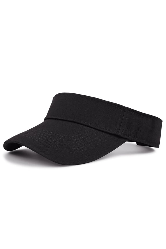 Unisex Sun Visor Hat Sports Adjustable Sweat‑Wicking Quick Dry Sun Cap Lightweight Visors for Men Women Black