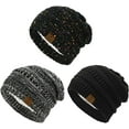 thumbnail image 1 of Zando Warm Beanie Hat for Men Thick Winter Hats Womens Slouchy Beanie Ski Cap Black & Black Mix & Black Grey Mixed 3 Packs, 1 of 4