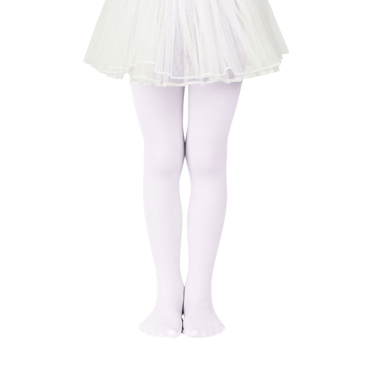 Zando White Ballet Tights for Girls Tights Footed Dance Tights Ultra Soft Thigh High Stockings