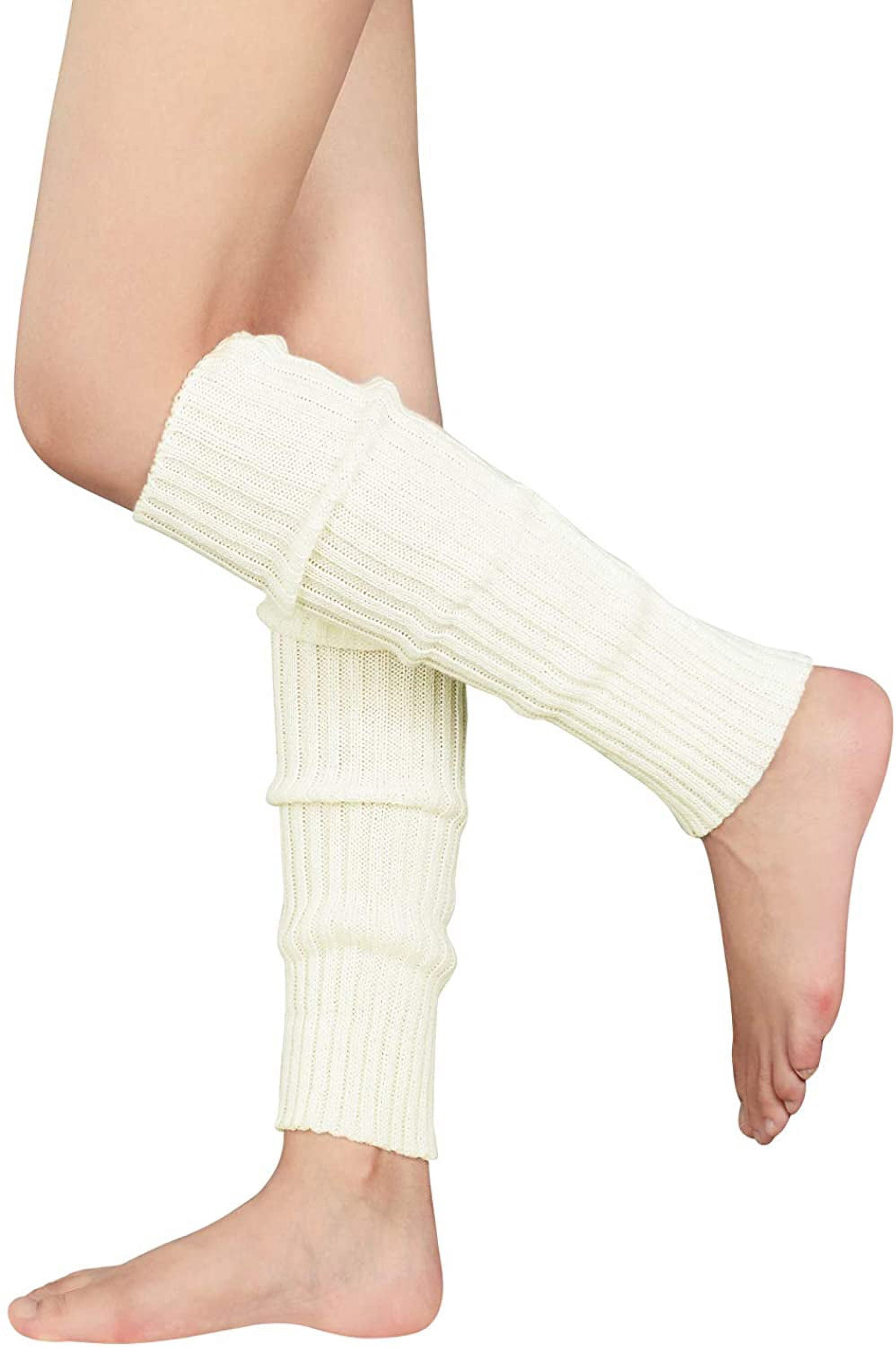 Zando White Leg Warmers for Women 80s Ribbed Knit Knee Warmer 80s for — free download