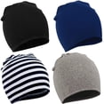 thumbnail image 1 of Zando Winter Cotton Warm Hat Unisex Baby Beanie Hat Infant Baby Soft Cute Knit Cap Black & Navy & Stripe & Dark Grey, 1 of 3