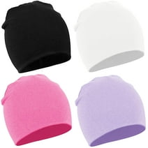 Zando Winter Cotton Warm Hat Unisex Baby Beanie Hat Infant Baby Soft Cute Knit Cap Black & White & Pink & Purple
