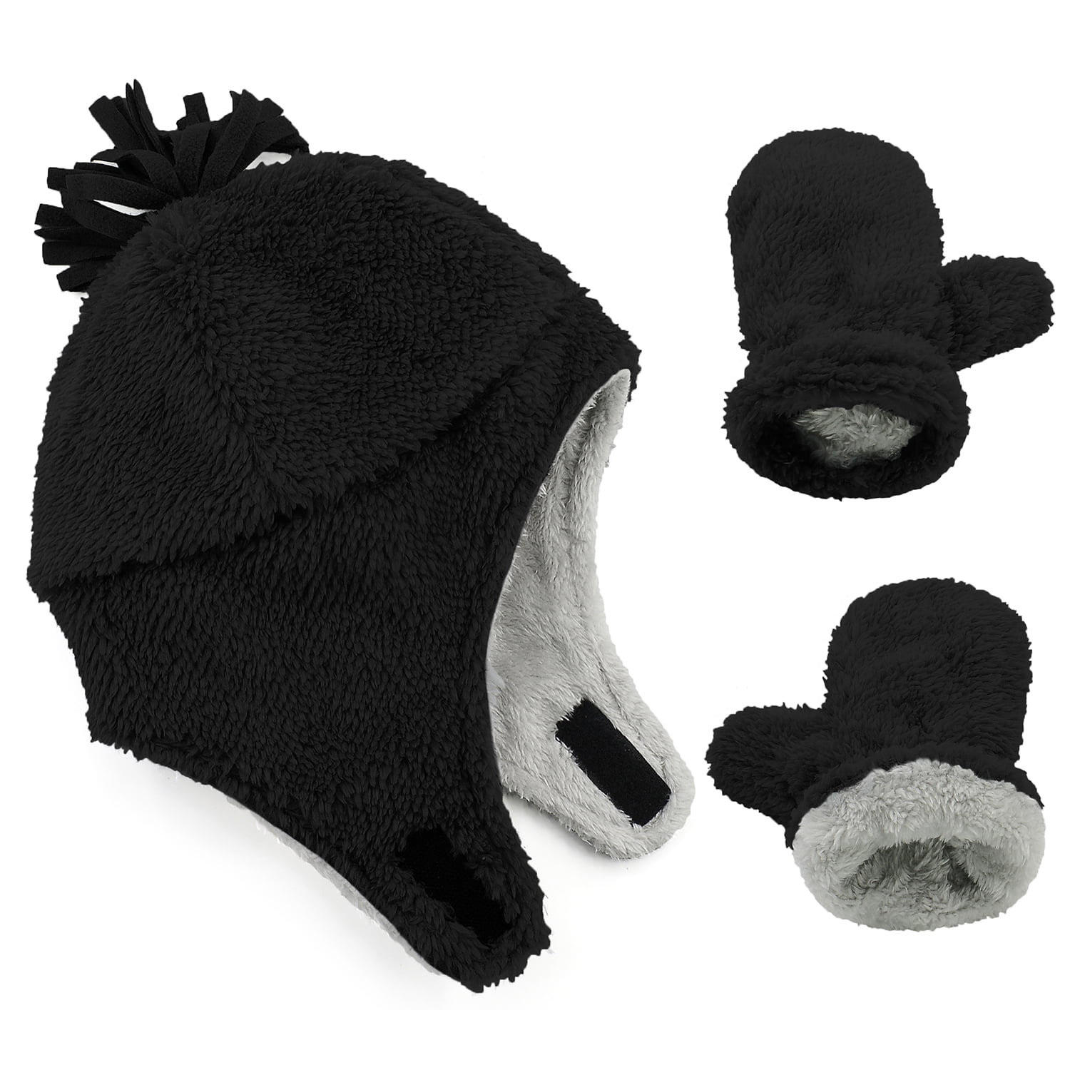 Zando Winter Sherpa Lined Infant Hats with Ears Flap and Warm Fleece