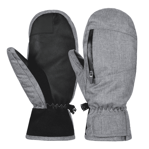 Zando Women Men Snowboard Mittens Mens Gloves Winter Waterproof Snow Gloves Touch Screen Gloves in Winter Women Grey M