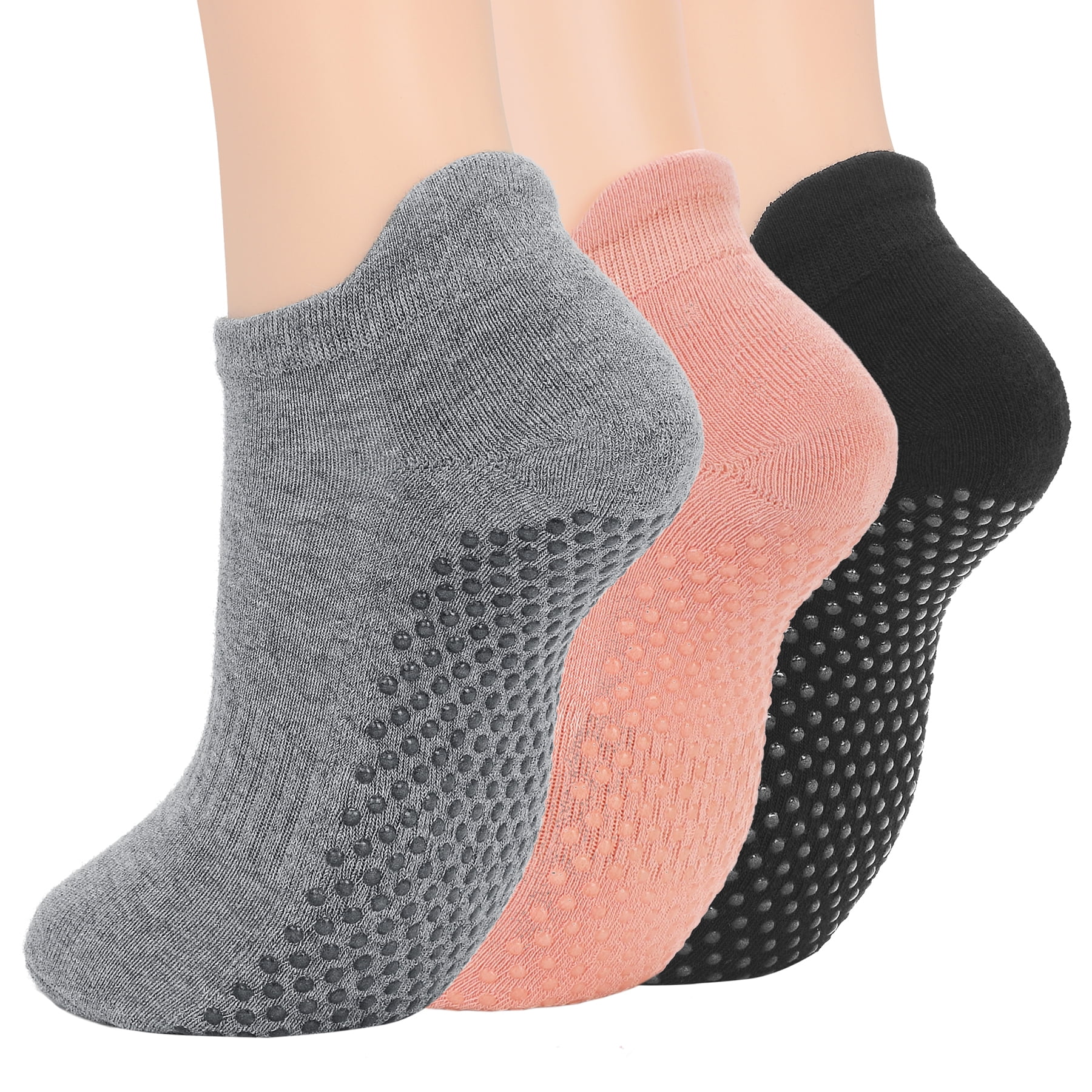 Buy Grippy Fit Yoga Socks - Non Slip Sticky Gripper Socks - Accessories for  Women & Men - Sweat Resistant - for Pilates, Yoga, Dance, Workouts, and  General Fitness - Black, One