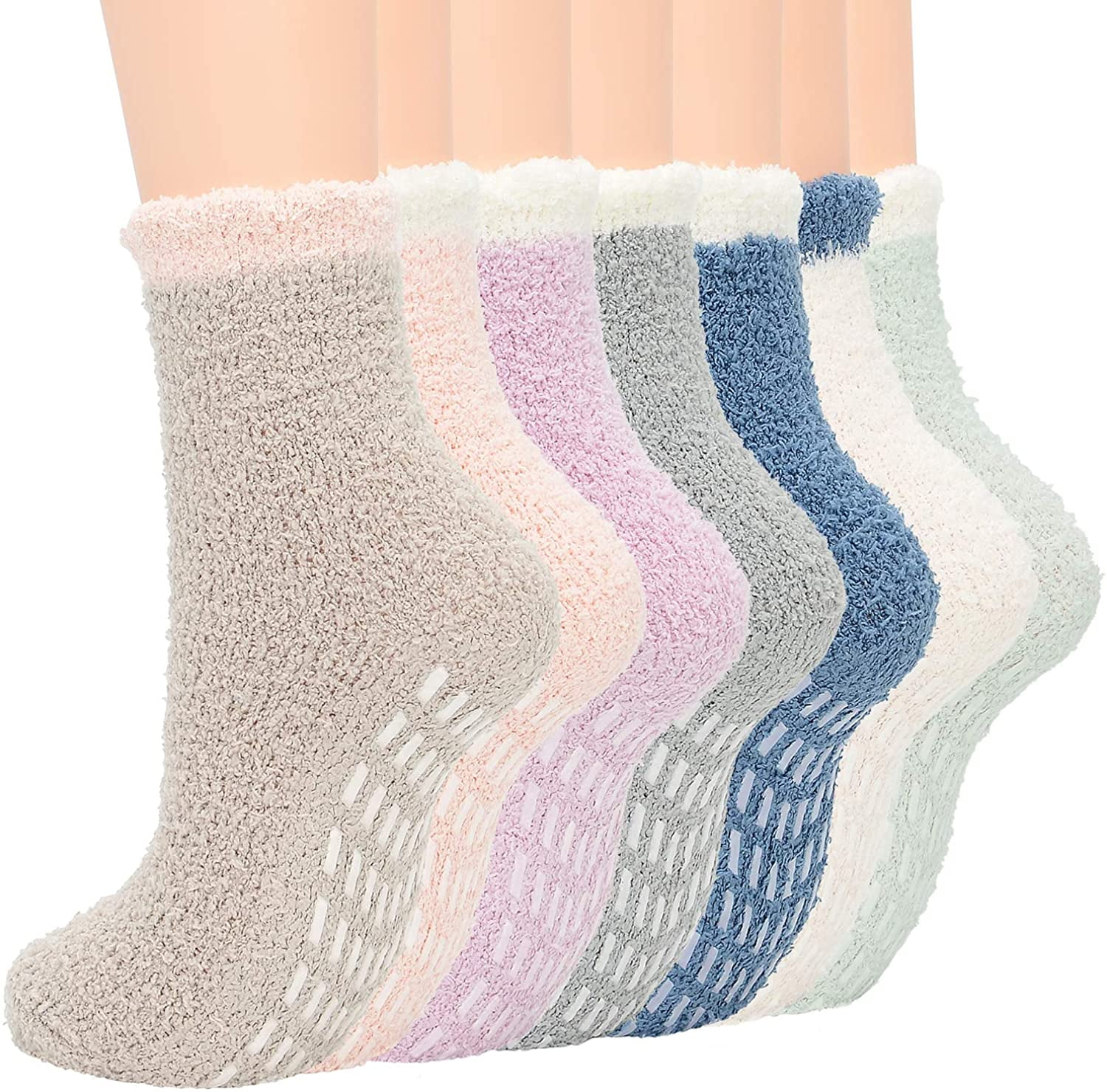 Zando Womens Fuzzy Socks Winter Slipper Socks Non-Slip Grip Socks Warm ...