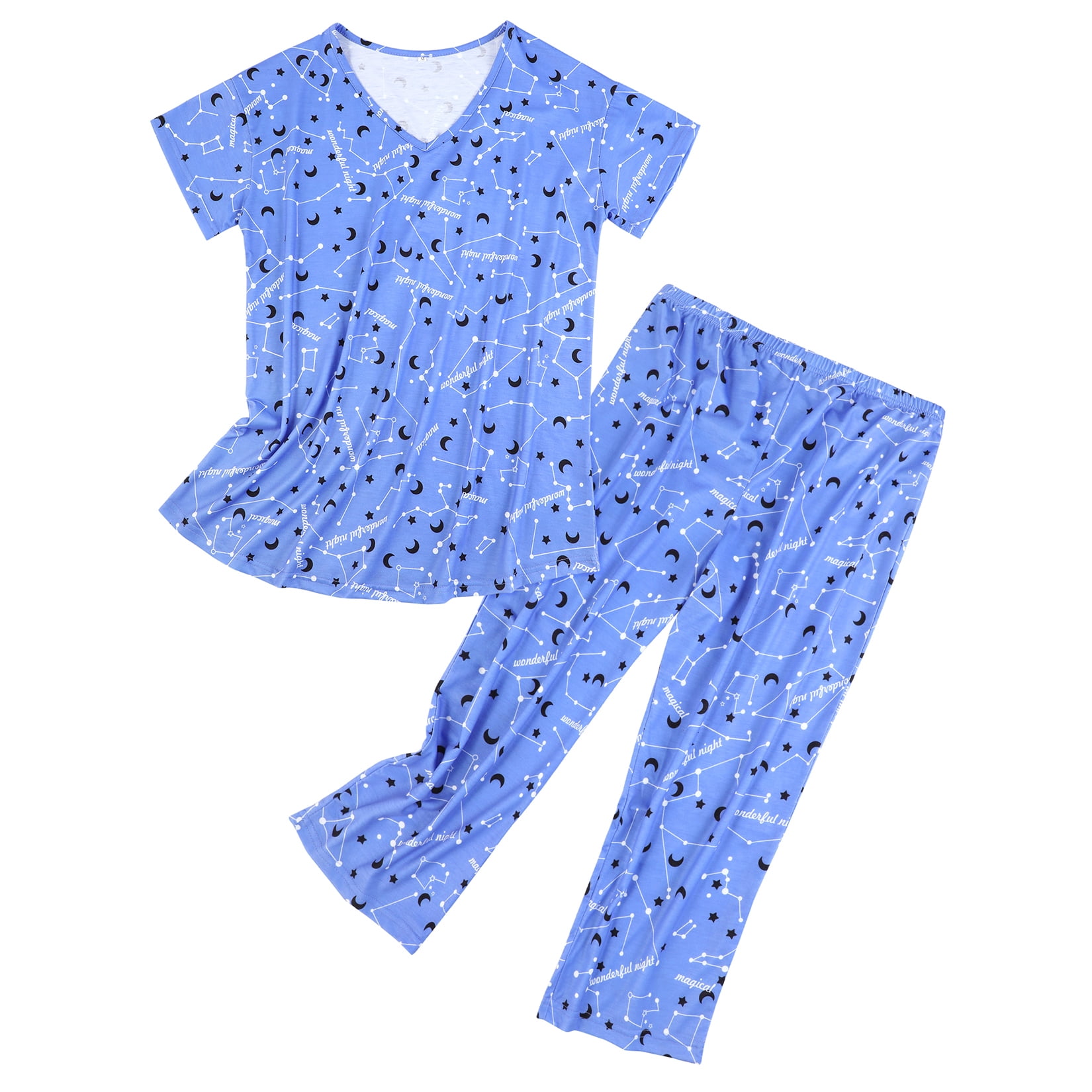 Zando Womens Pajamas Set Casual Women s Sleepwear 2 Pack Short Sleeve zando-womens-pajamas-set-casual-women-s-sleepwear-2-pack-short-sleeve