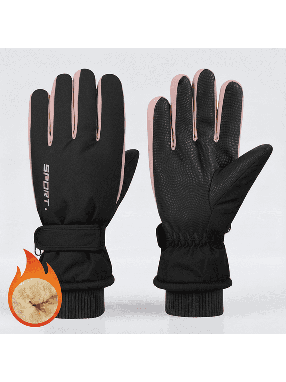 Womens Snow Gloves Touchscreen aterproof Snowboarding Gloves Winter Ski Gloves Women Winter Gloves for Women Cold Weather Black