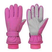 Womens Snow Gloves Touchscreen aterproof Snowboarding Gloves Winter Ski Gloves Women Winter Gloves for Women Cold Weather Rose Red