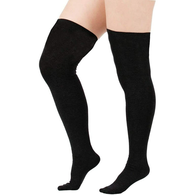 Zando Womens Thigh High Socks Plus Size Knee High Socks for Women Over the  Knee Socks Leg Warmers Long Thigh Highs for Thick Thighs Black 