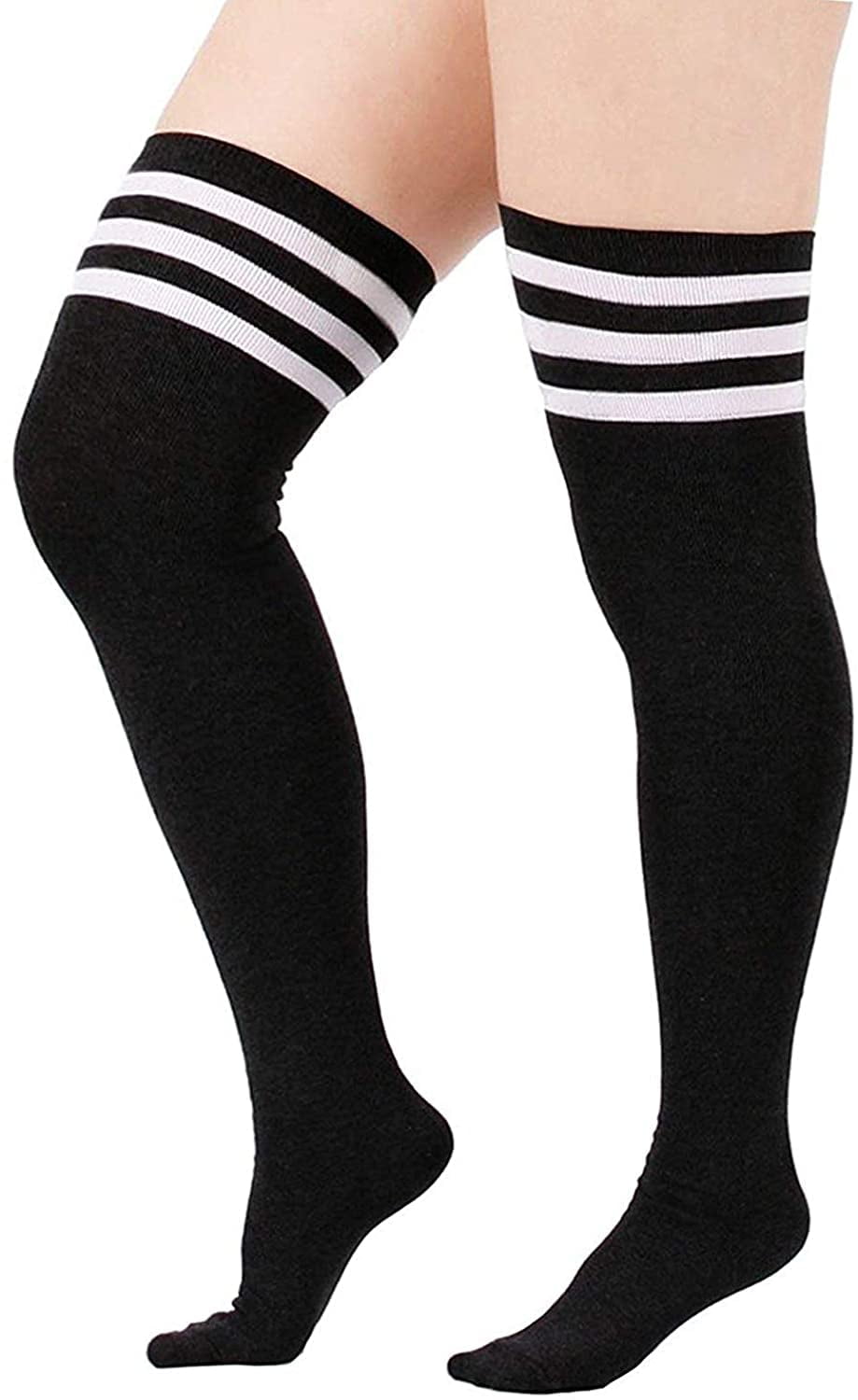 Zando Womens Thigh High Socks Plus Size Knee High Socks Long Over the ...