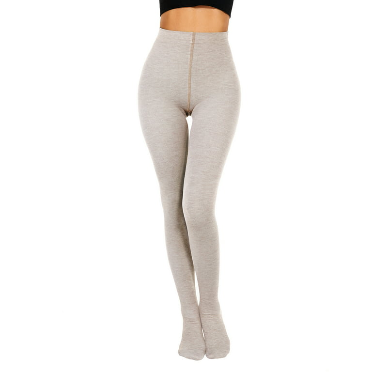 Zando Womens Tights Warm Fleece Pantyhose for Women Fleece Lined Tights  Opaque Control Top Panty Hose Women's Warm Tights Buckwheat Brown