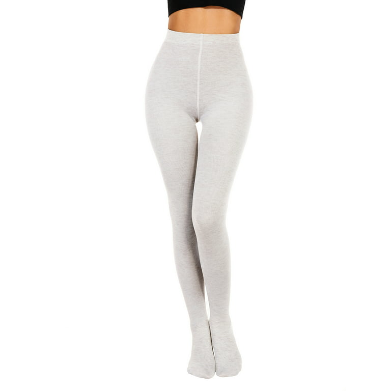 Zando Womens Tights Warm Fleece Pantyhose for Women Fleece Lined Tights  Opaque Control Top Panty Hose Women's Warm Tights Oatmeal White 