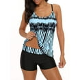 thumbnail image 1 of Zando Womens Tummy Control Swimsuits for Women Swim Suits Tummy Control 2 Piece Tankini Tops with Boyshorts Black Sky Blue M, 1 of 6