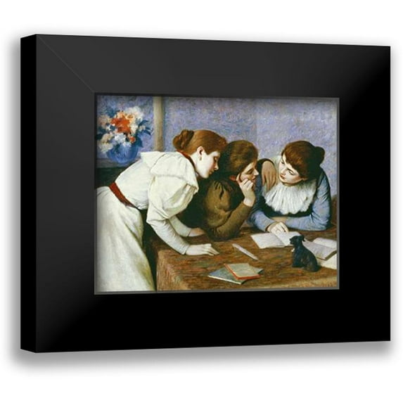 Zandomeneghi, Federico 18x15 Black Modern Framed Museum Art Print Titled - La Lecture