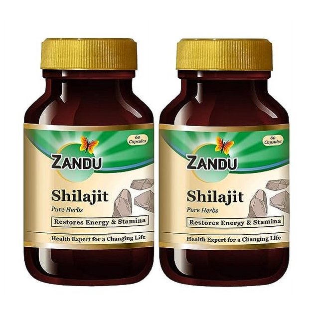 Zandu Shilajit Capsule, 60 capsules x Po2, Original and Pure Himalayan